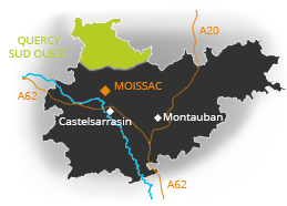 Situation de l'office de Tourisme de Lauzerte dans le Tarn et Garonne
